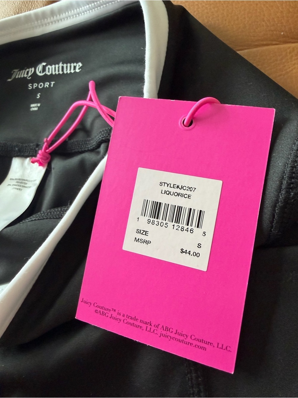 🖤Juicy Couture Sport Black Athletic Shorts with White Blue Waistband. NWT - Picture 4 of 15